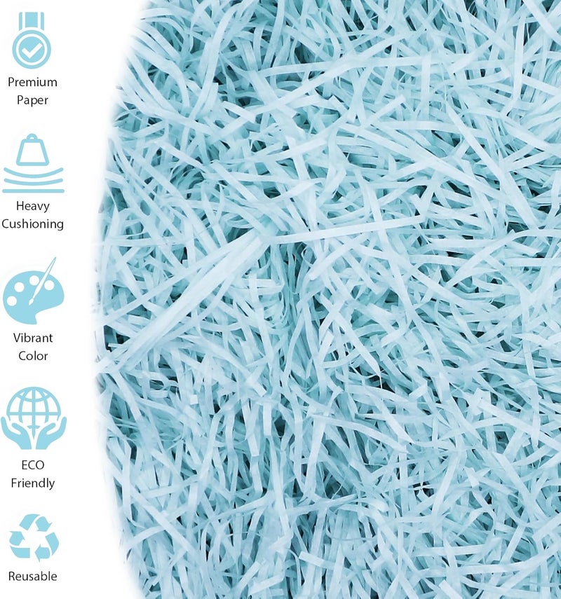 Pine nuts Crinkle Paper Filler for Gift Boxes Baskets Filler Paper Shred 7oz Crinkle Cut Paper for Christmas Wedding Birthday (Light blue) - Image 3